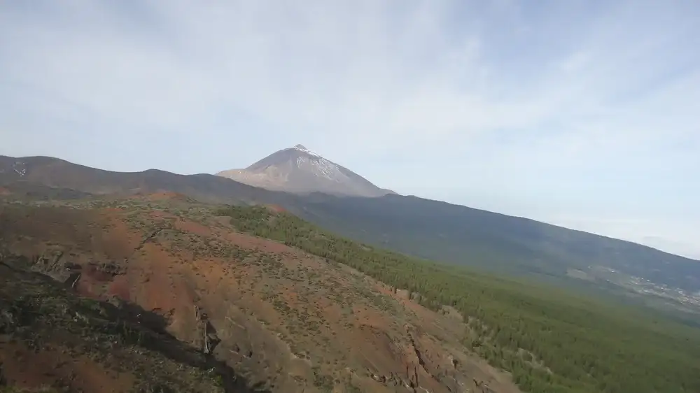 Climbing Mount Teide from Sea Level top picture showing the summit from the distance.