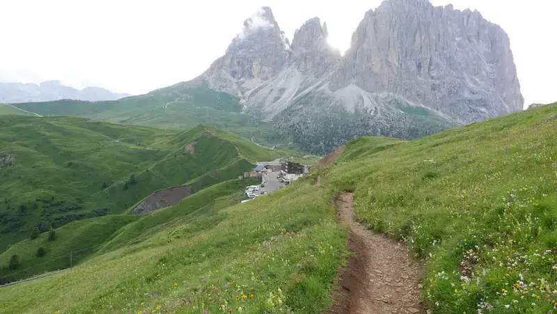 The highest point on the Passo Sella.