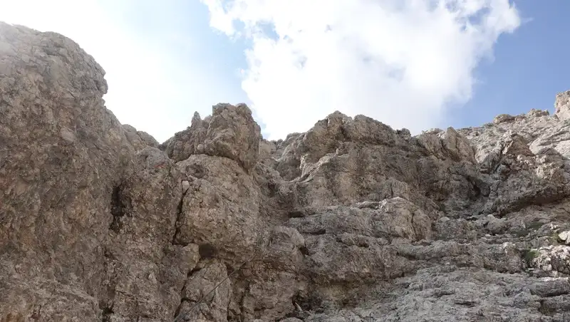 A steep part on the third ferrata.