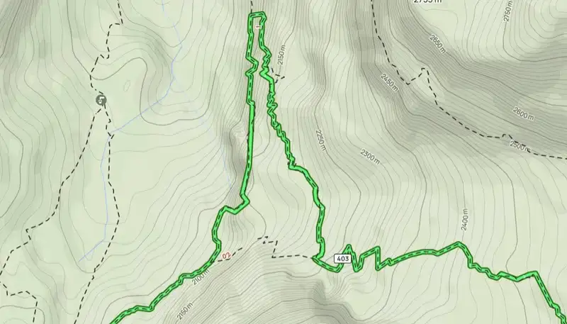 This is the area where ferrata is located, the tiny path to it is visible.