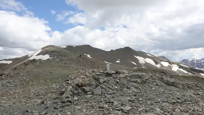 Border stone at the pass.