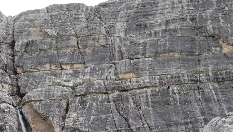 Minighel ladder and ferrata cliff.