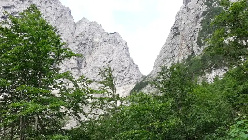 Luknja pass as seen from the bivouac.