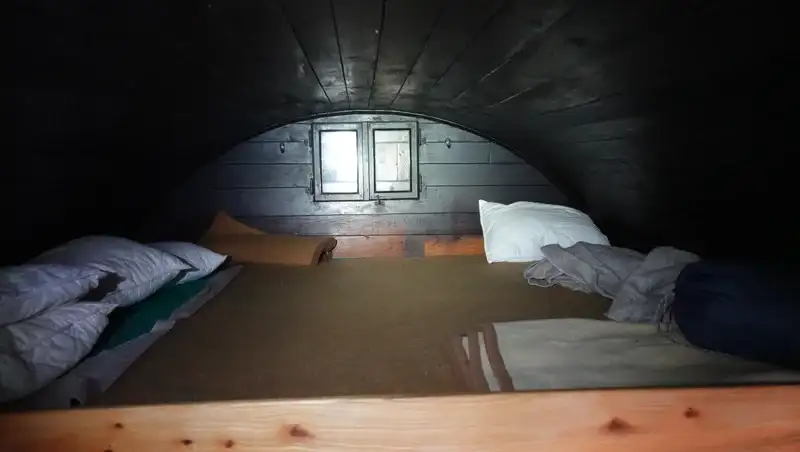 Two bunk sleeping platforms.