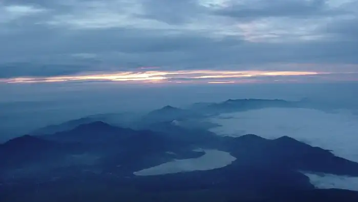 View from the summit before sunrise.